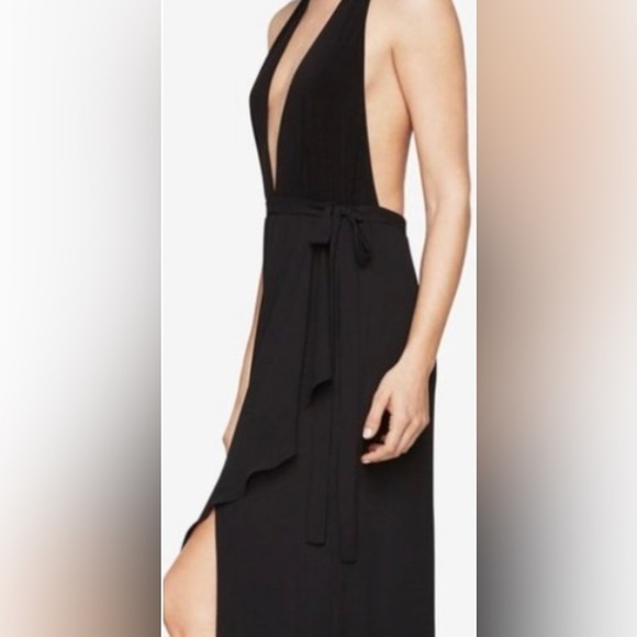 BCBGmaxazria Angeline black halter gown - Picture 2 of 14